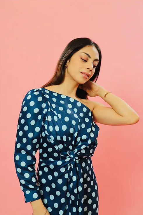 Sassy Blue Polka Dots Dress